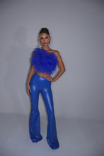Load image into Gallery viewer, MADE TO ORDER: MAYBELLE Faux Leather Trousers (Electric Blue)
