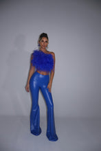 Load image into Gallery viewer, MADE TO ORDER: MAYBELLE Faux Leather Trousers (Electric Blue)
