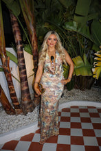 Load image into Gallery viewer, MADE TO ORDER: RORA Snake Print Sequin Maxi Skirt
