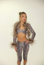 Load image into Gallery viewer, MADE TO ORDER: AMARA Cropped Jacket with Feather Details
