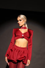Load image into Gallery viewer, MADE TO ORDER: KAYLEE Cropped Blazer (Burgandy)
