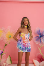Load image into Gallery viewer, MADE TO ORDER: LOVER GIRL Sweetheart Bandeau Dress with Feather Details and Matching Choker
