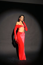 Load image into Gallery viewer, ODETTE Luxury Velvet Maxi Dress (Red)
