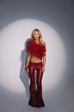Load image into Gallery viewer, MADE TO ORDER: MAYBELLE Faux Leather Trousers (Burgundy)
