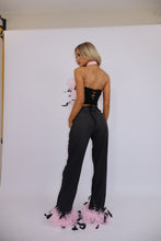 Load image into Gallery viewer, INSTOCK: MATILDA Jeans with Feathers (Baby Pink)
