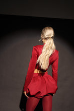 Load image into Gallery viewer, MADE TO ORDER: KAYLEE Cropped Blazer (Burgandy)
