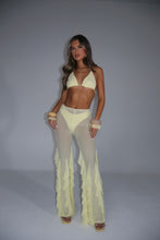 Load image into Gallery viewer, SOLARA Diamonte Mesh Trousers (Lemon)
