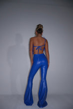 Load image into Gallery viewer, MADE TO ORDER: MAYBELLE Faux Leather Trousers (Electric Blue)
