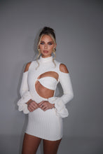 Load image into Gallery viewer, MADE TO ORDER: MEGAN Textured Cream Puffball Sleeve Dress

