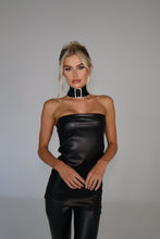 Load image into Gallery viewer, MAYBELLE Faux Leather Top (Black)
