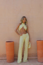 Load image into Gallery viewer, INSTOCK: CHER Tassle Sequin Top and Trousers (Lemon)
