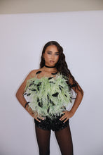 Load image into Gallery viewer, INSTOCK: LOLA Feather Corset Top (Green)
