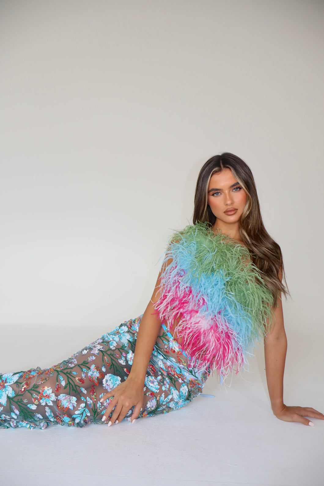 MADE TO ORDER: MAYBELLE Feather Top (Nova Multi)