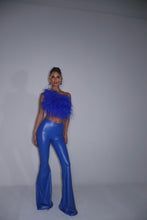Load image into Gallery viewer, MADE TO ORDER: MAYBELLE Faux Leather Trousers (Electric Blue)
