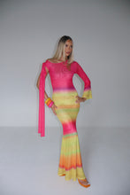 Load image into Gallery viewer, SUHANA Sunset Mesh Maxi Dress

