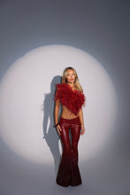 Load image into Gallery viewer, MADE TO ORDER: MAYBELLE Feather Top (Burgundy)
