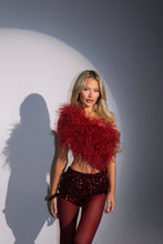 Load image into Gallery viewer, MADE TO ORDER: KESIA Sequin Knicker Shorts (Burgundy)
