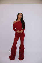 Load image into Gallery viewer, INSTOCK: CLARA Lace Trousers (Burgundy)
