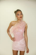 Load image into Gallery viewer, MADE TO ORDER: SERAPHINA Sequin Mini Skirt (Dusty Pink)
