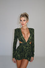 Load image into Gallery viewer, MADE TO ORDER: CECILIA Playsuit (Green Leopard)
