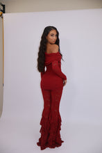 Load image into Gallery viewer, INSTOCK: CLARA Lace Trousers (Burgundy)
