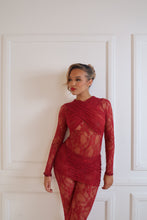 Load image into Gallery viewer, MADE TO ORDER : AURELIA Lace Bodysuit (Cherry)
