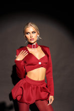 Load image into Gallery viewer, MADE TO ORDER: KAYLEE Cropped Blazer (Burgandy)
