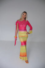 Load image into Gallery viewer, SUHANA Sunset Mesh Maxi Dress
