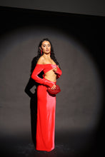 Load image into Gallery viewer, ODETTE Luxury Velvet Maxi Dress (Red)
