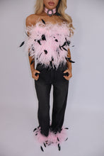 Load image into Gallery viewer, INSTOCK: LOLA Feather Corset Top (Baby Pink)
