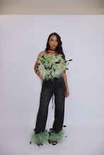 Load image into Gallery viewer, INSTOCK: MATILDA Jeans with Feathers (Green)
