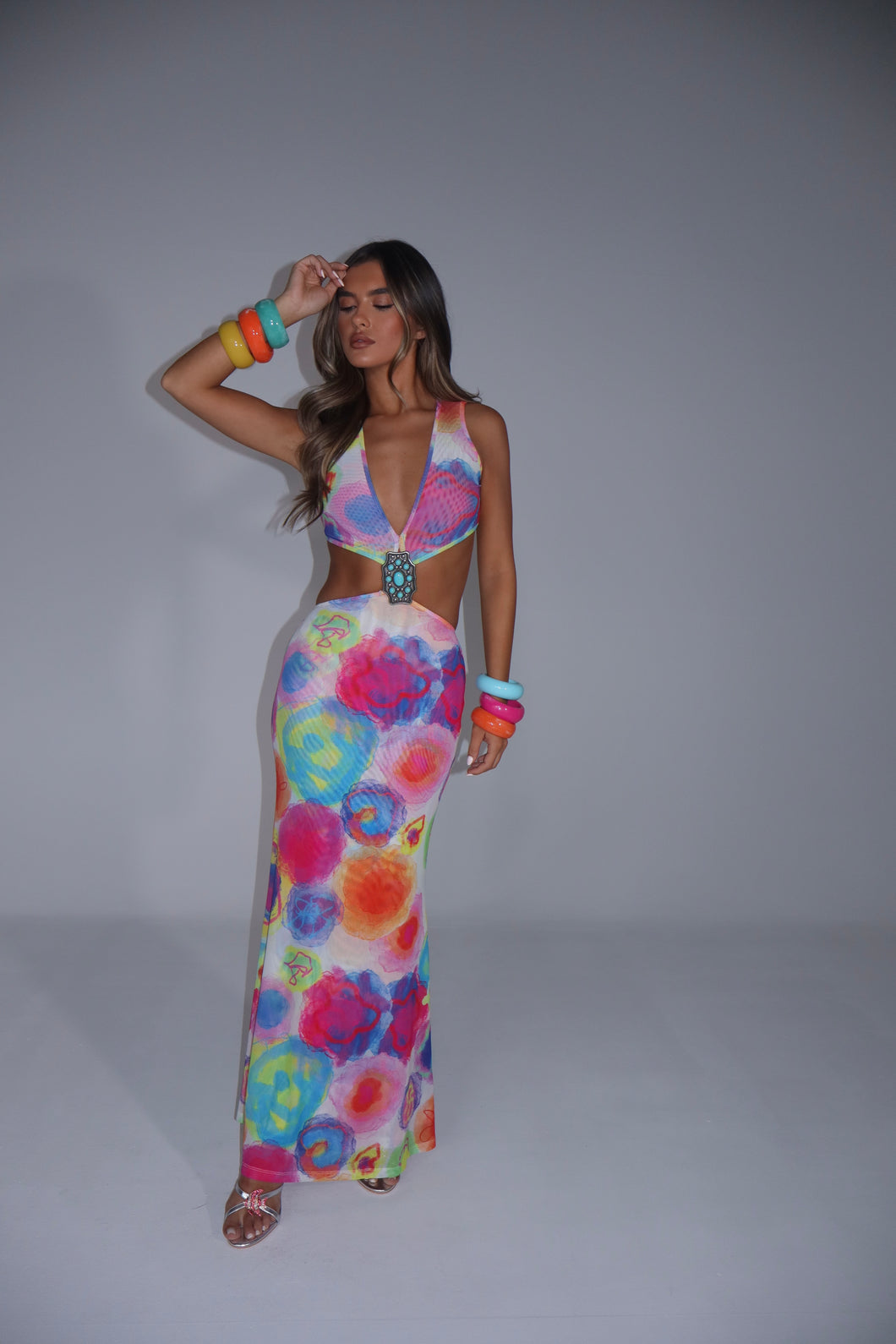 ODESSA Mesh Maxi Dress