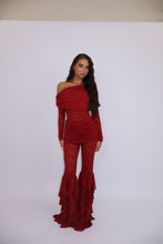 Load image into Gallery viewer, INSTOCK: CLARA Lace Trousers (Burgundy)
