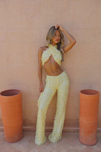 Load image into Gallery viewer, INSTOCK: CHER Tassle Sequin Top and Trousers (Lemon)
