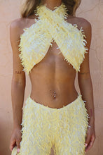 Load image into Gallery viewer, INSTOCK: CHER Tassle Sequin Top and Trousers (Lemon)
