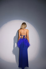 Load image into Gallery viewer, MADE TO ORDER: AZALEA Maxi Skirt with Feathers (Electric Blue)
