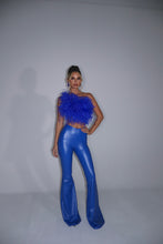 Load image into Gallery viewer, MADE TO ORDER: MAYBELLE Faux Leather Trousers (Electric Blue)
