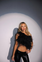 Load image into Gallery viewer, MADE TO ORDER: MAYBELLE Feather Top (Black)
