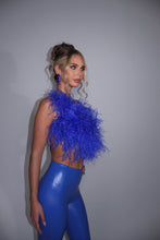 Load image into Gallery viewer, MADE TO ORDER: MAYBELLE Faux Leather Trousers (Electric Blue)
