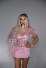 Load image into Gallery viewer, MADE TO ORDER: PARISA Sequin Poncho and twist bootube (Baby Pink)
