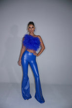 Load image into Gallery viewer, MADE TO ORDER: MAYBELLE Faux Leather Trousers (Electric Blue)
