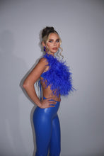 Load image into Gallery viewer, MADE TO ORDER: MAYBELLE Faux Leather Trousers (Electric Blue)
