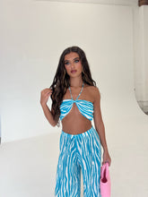 Load image into Gallery viewer, RANA Zebra Print Co-Ord Set (Blue/White)
