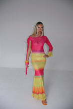 Load image into Gallery viewer, SUHANA Sunset Mesh Maxi Dress
