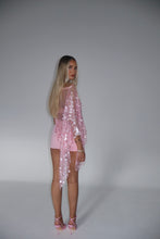 Load image into Gallery viewer, MADE TO ORDER: PARISA Sequin Poncho and twist bootube (Baby Pink)
