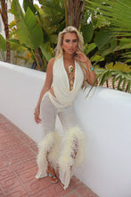 Load image into Gallery viewer, MADE TO ORDER: GISELLE Cowl Neck Top in Sequin Knit (Cream)

