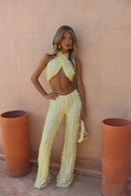 Load image into Gallery viewer, INSTOCK: CHER Tassle Sequin Top and Trousers (Lemon)
